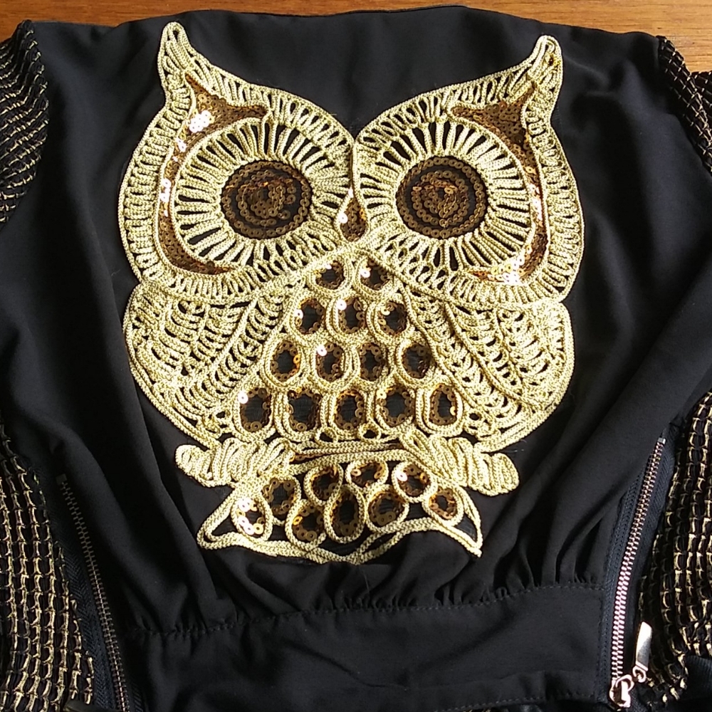 Owl dress jacket, like liquid on, so so cute!